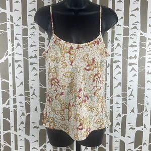 Silk Floral Print Camisole Top M